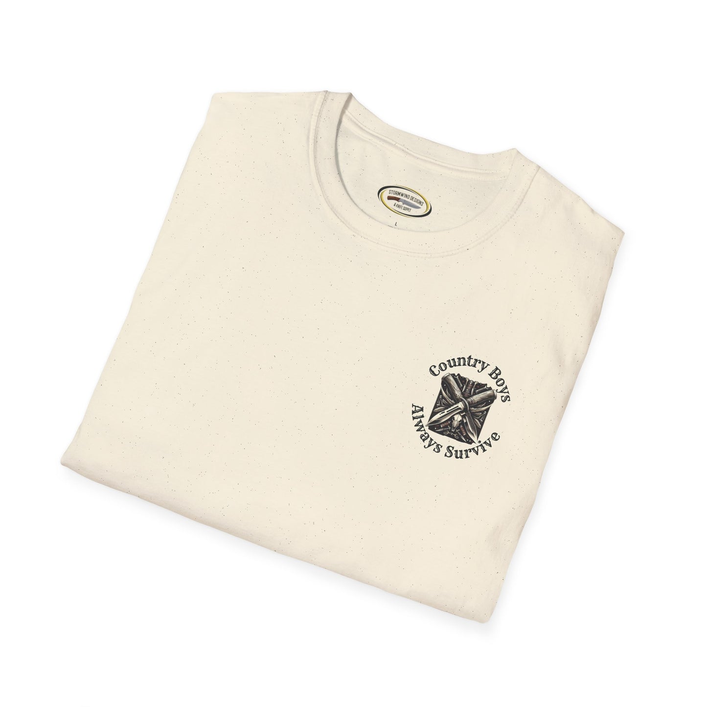 Unisex ‘Country Boys Always Survive’ Tee - Soft Ring-Spun Cotton, Durable Twill Tape Shoulders, Ethically Made & Oeko-Tex Certified