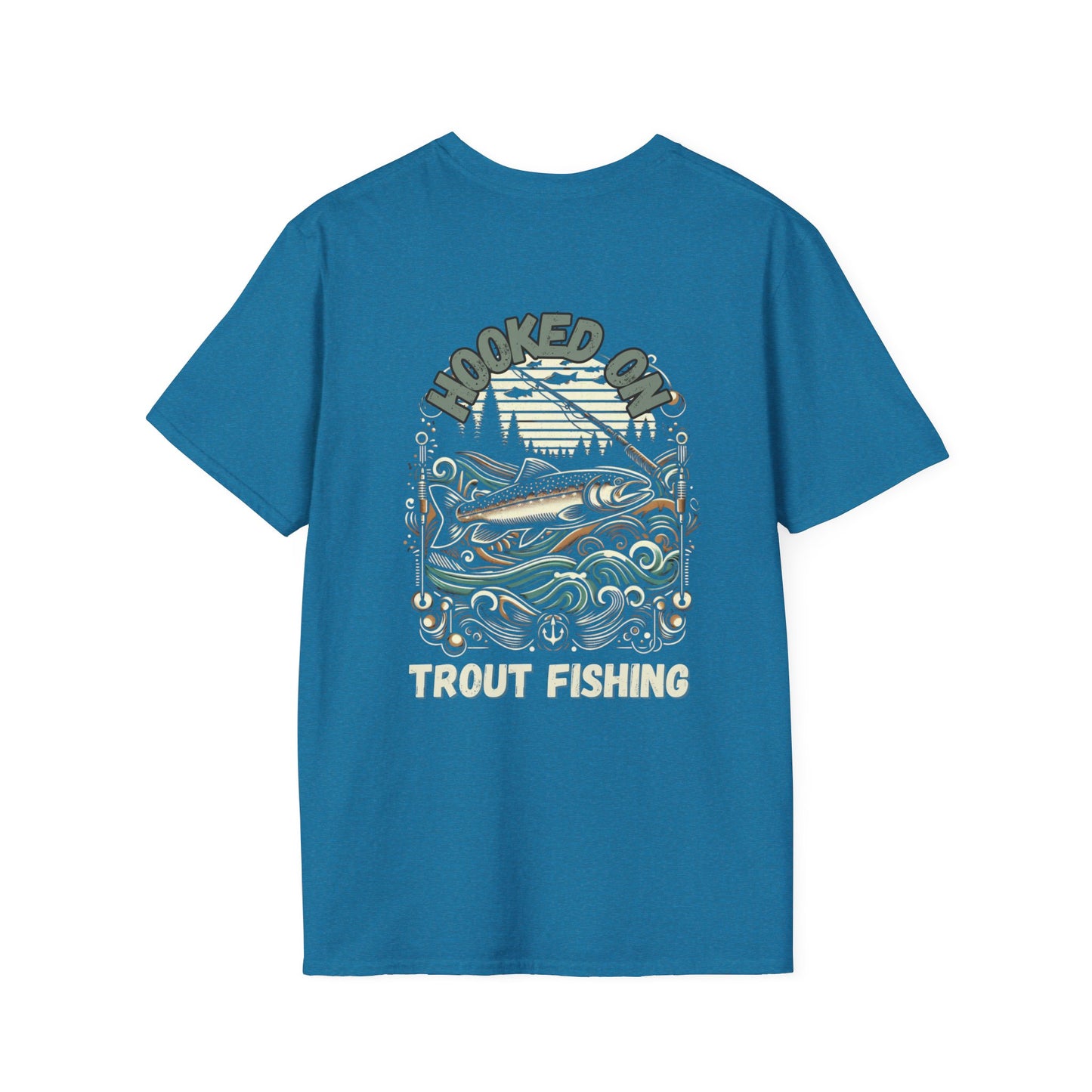 Unisex ‘Hooked on Trout Fishing’ Tee - Soft-Style Comfort | 100% Cotton Crewneck Shirt