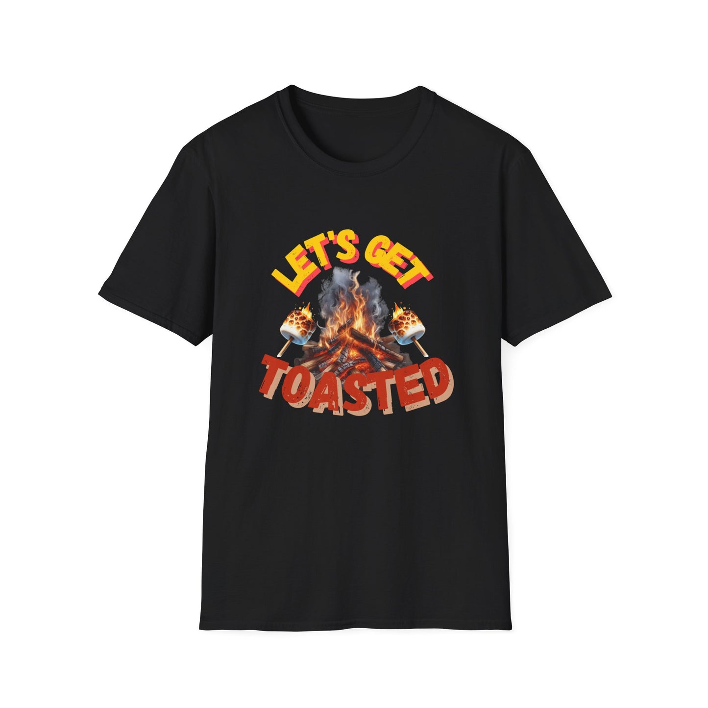 Campfire Wit Tee - lets get toasted - 100% Cotton Comfort | Eco-Friendly Outdoor Adventure Shirt with Humorous Twist