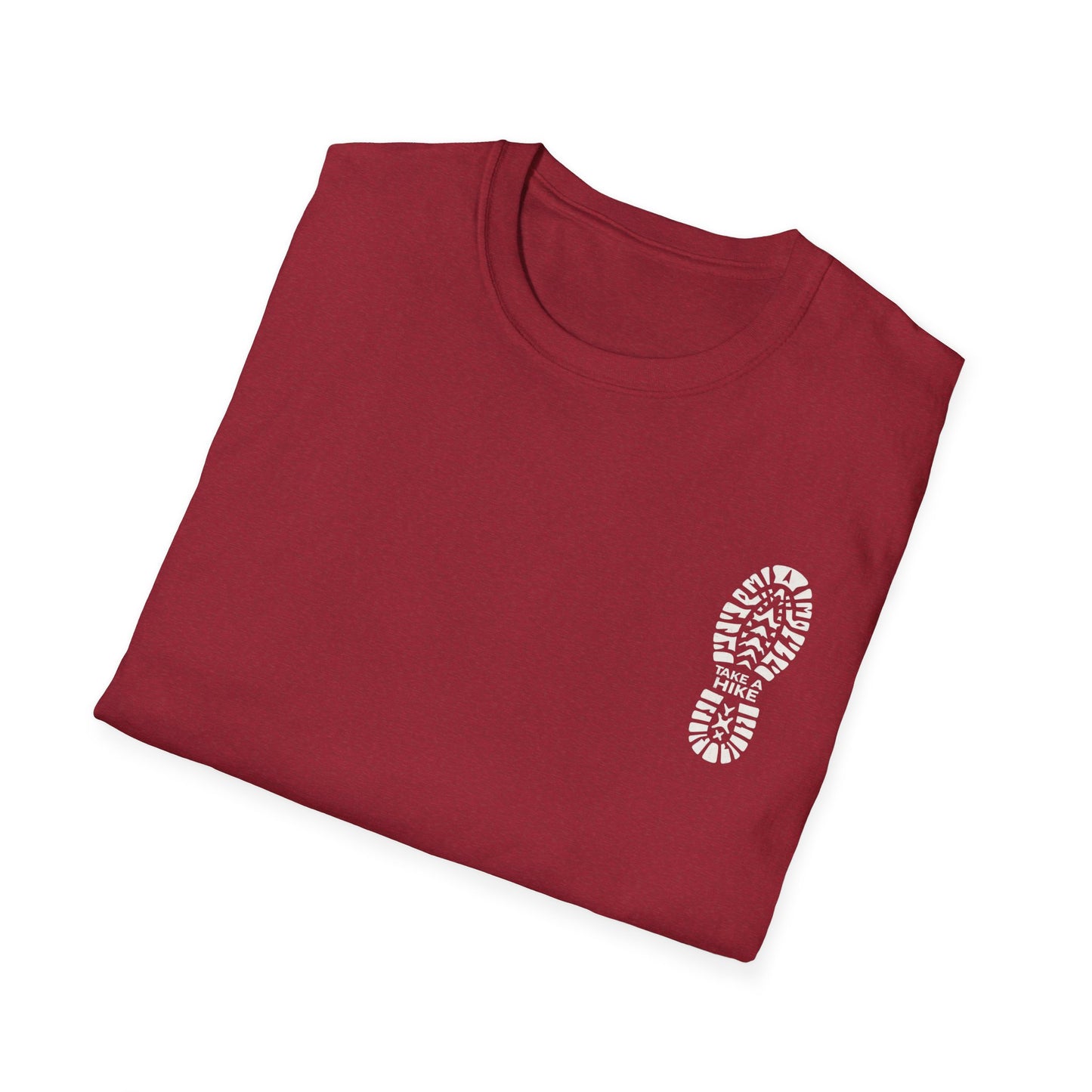 Unisex Take a Hike Soft-Style Tee back print- 100% Cotton Comfort with Durable Twill Tape & Ribbed Collar