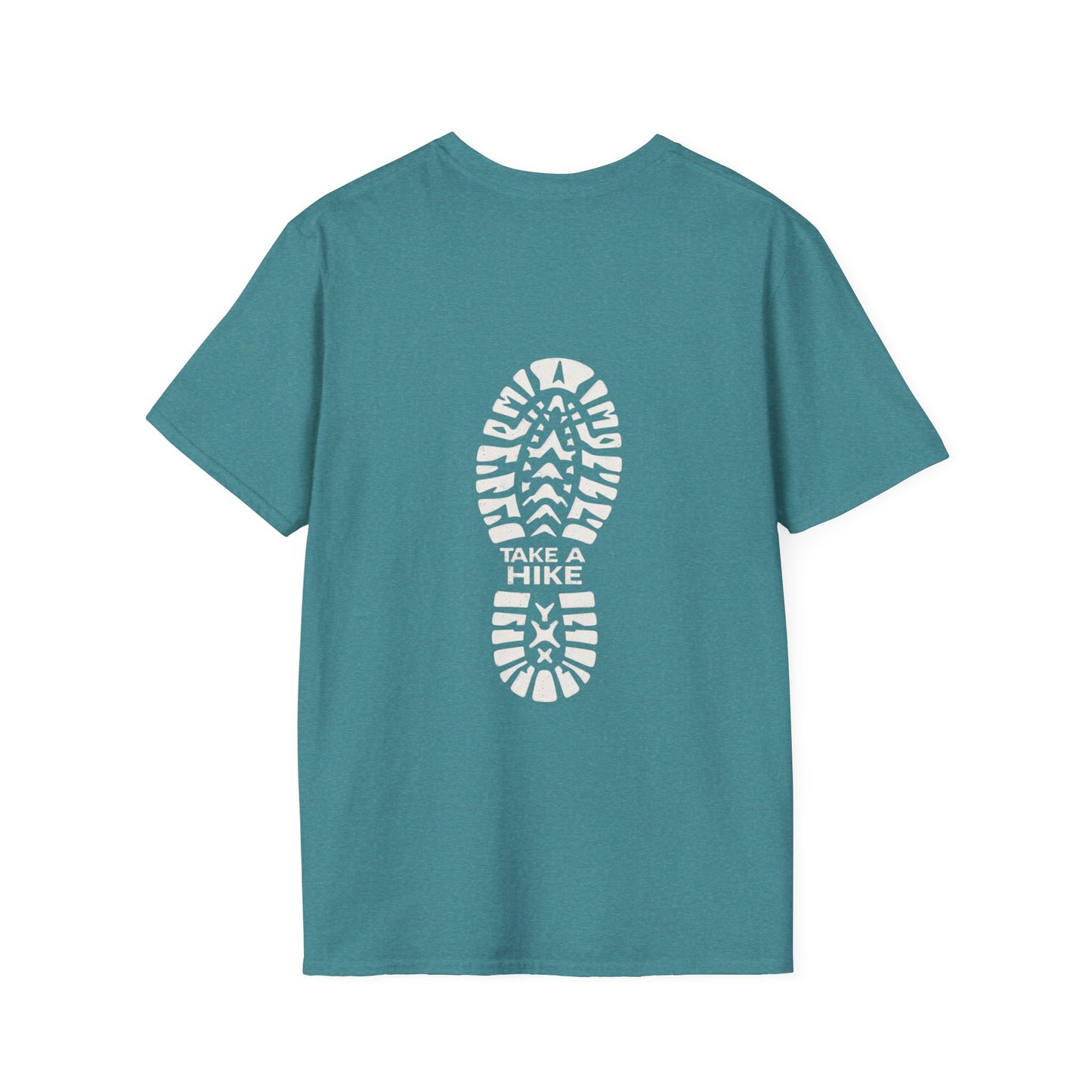 Unisex Take a Hike Soft-Style Tee back print- 100% Cotton Comfort with Durable Twill Tape & Ribbed Collar