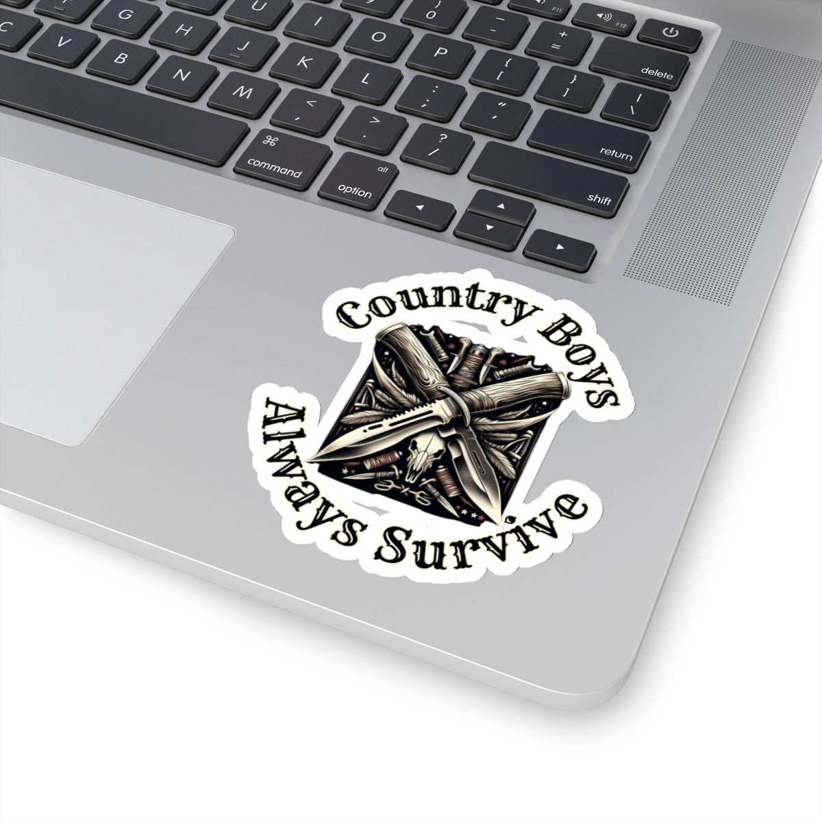 Rugged Resilience Decals - Country Boys Always Survive Vinyl Stickers - Durable, Glossy Finish, Multiple Sizes - Perfect for Indoor Use