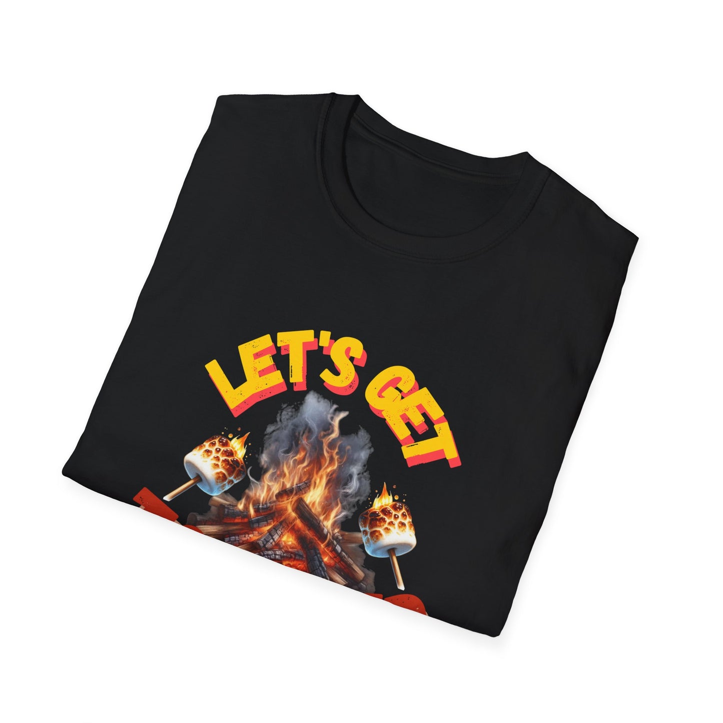 Campfire Wit Tee - lets get toasted - 100% Cotton Comfort | Eco-Friendly Outdoor Adventure Shirt with Humorous Twist
