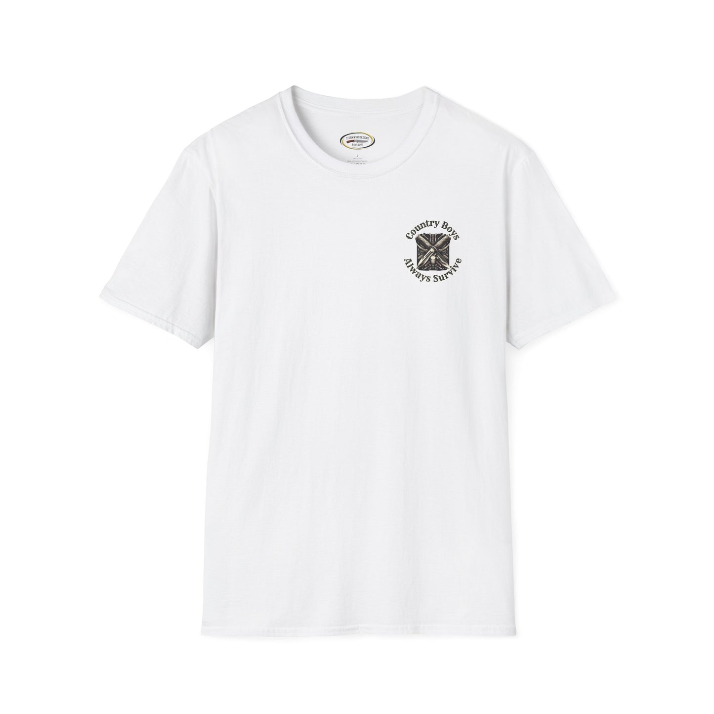 Unisex ‘Country Boys Always Survive’ Tee - Soft Ring-Spun Cotton, Durable Twill Tape Shoulders, Ethically Made & Oeko-Tex Certified