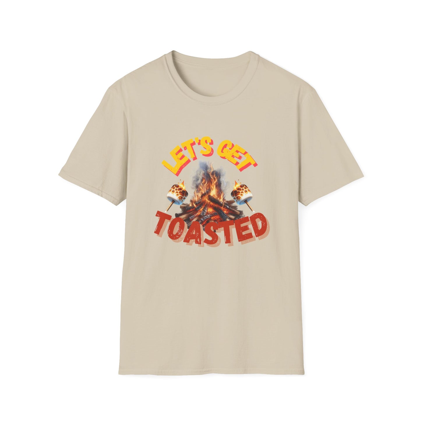 Campfire Wit Tee - lets get toasted - 100% Cotton Comfort | Eco-Friendly Outdoor Adventure Shirt with Humorous Twist