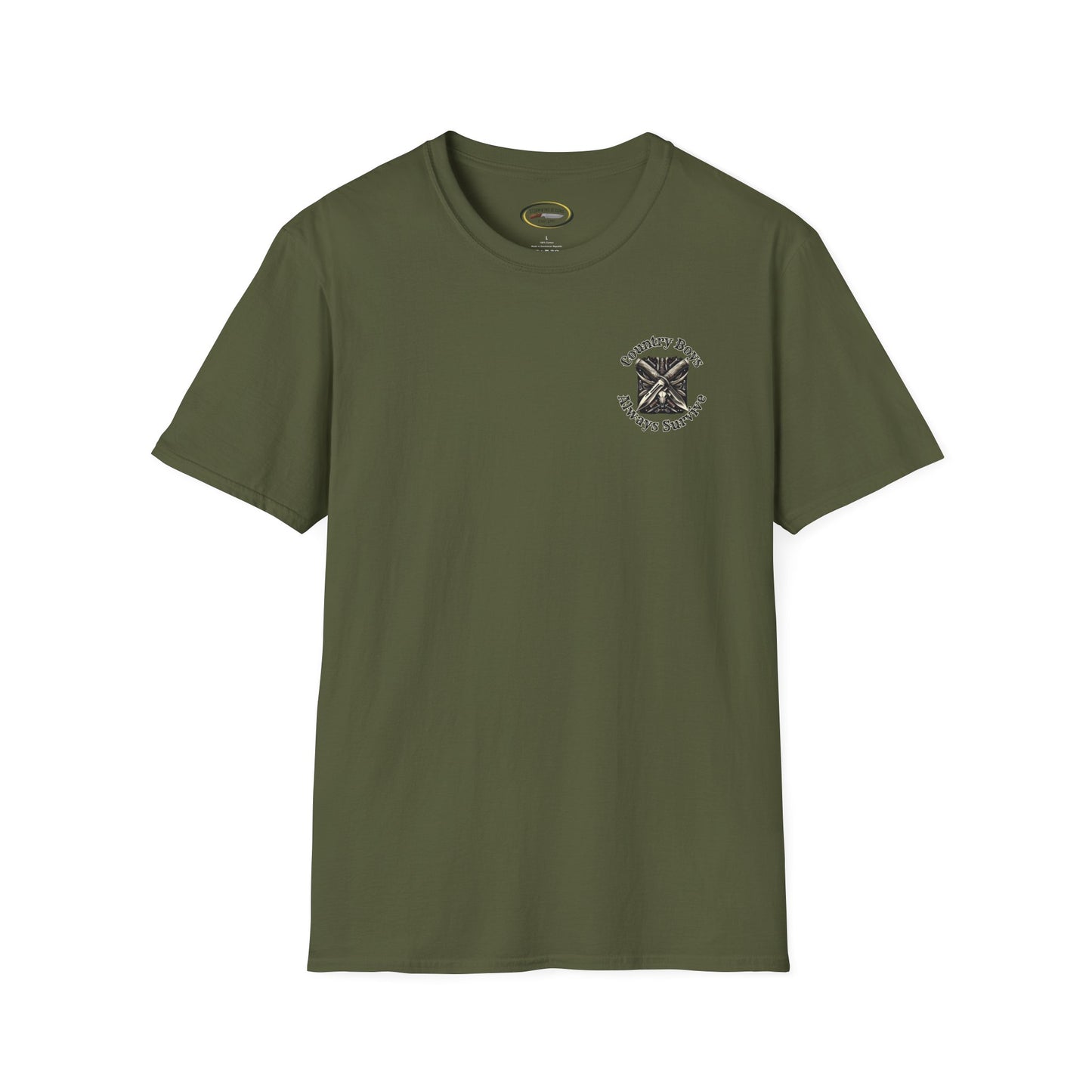 Unisex ‘Country Boys Always Survive’ Tee - Soft Ring-Spun Cotton, Durable Twill Tape Shoulders, Ethically Made & Oeko-Tex Certified