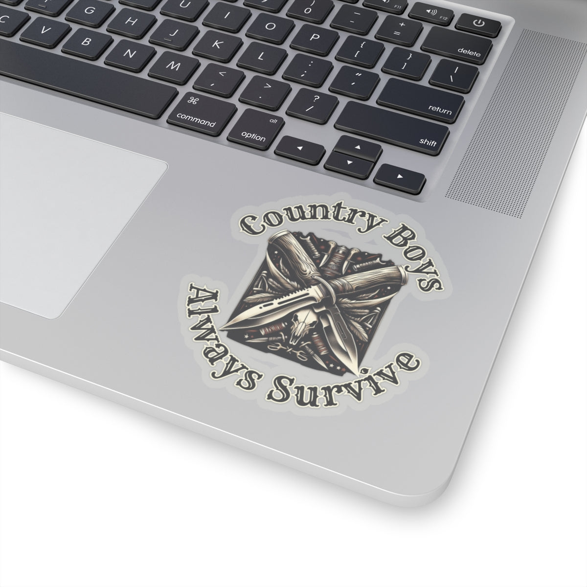 Rugged Resilience Decals - Country Boys Always Survive Vinyl Stickers - Durable, Glossy Finish, Multiple Sizes - Perfect for Indoor Use
