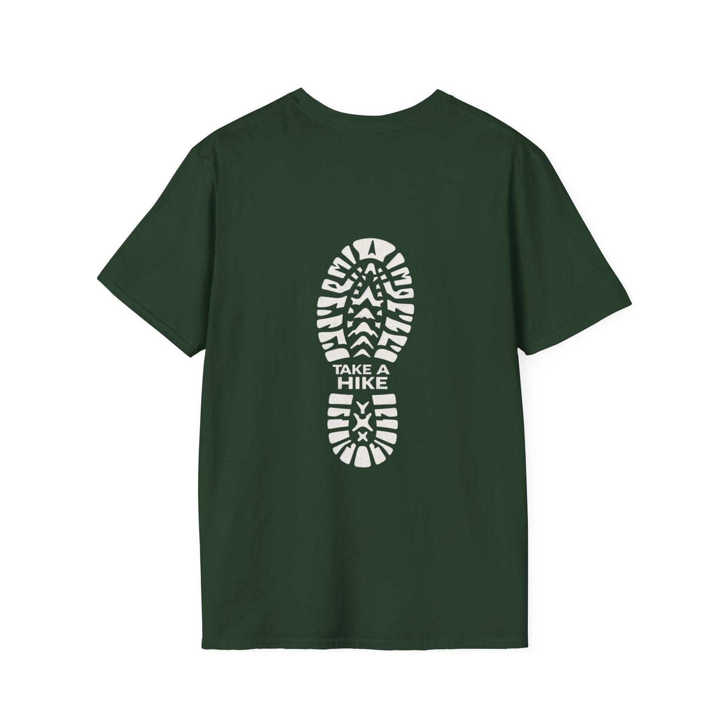 Unisex Take a Hike Soft-Style Tee back print- 100% Cotton Comfort with Durable Twill Tape & Ribbed Collar