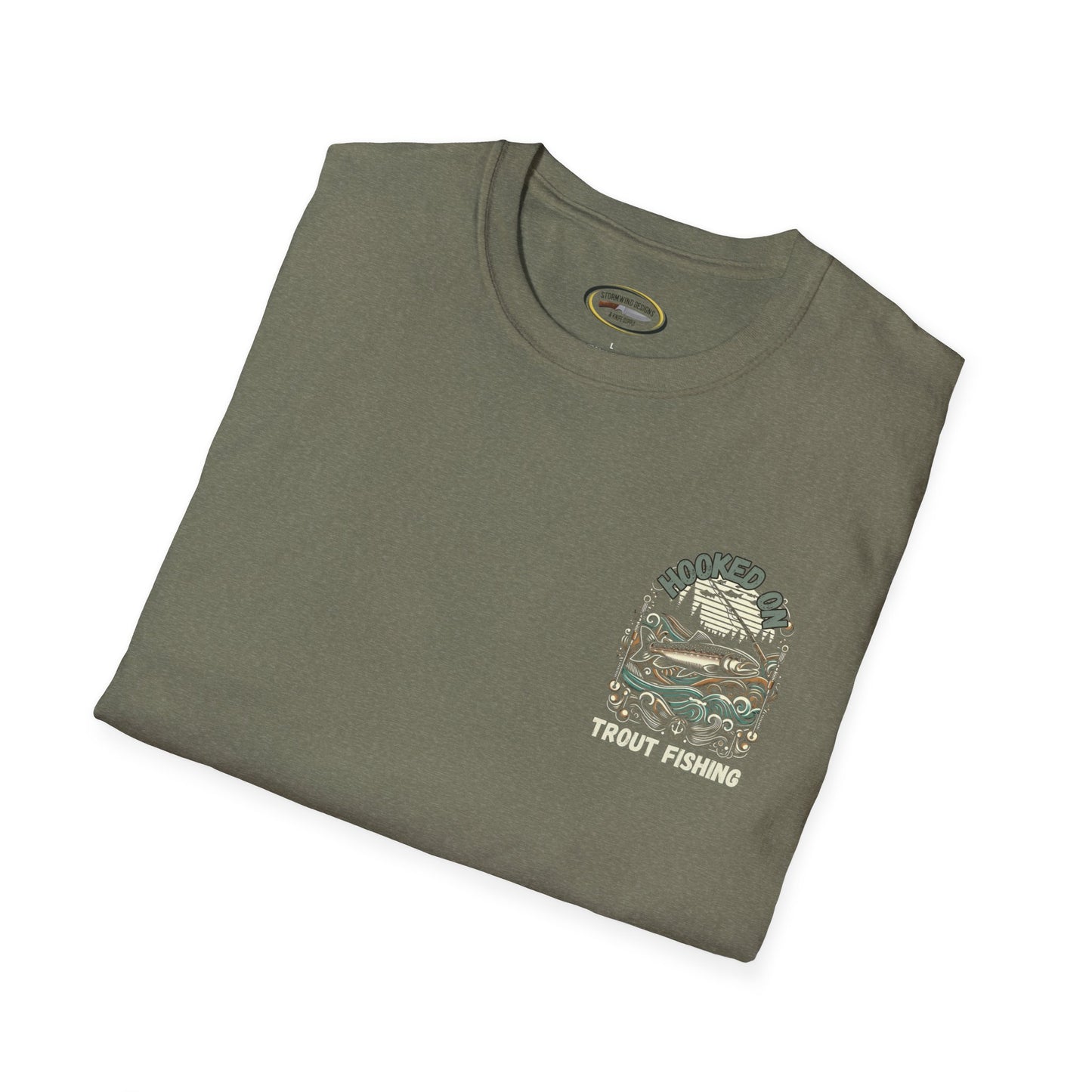 Unisex ‘Hooked on Trout Fishing’ Tee - Soft-Style Comfort | 100% Cotton Crewneck Shirt