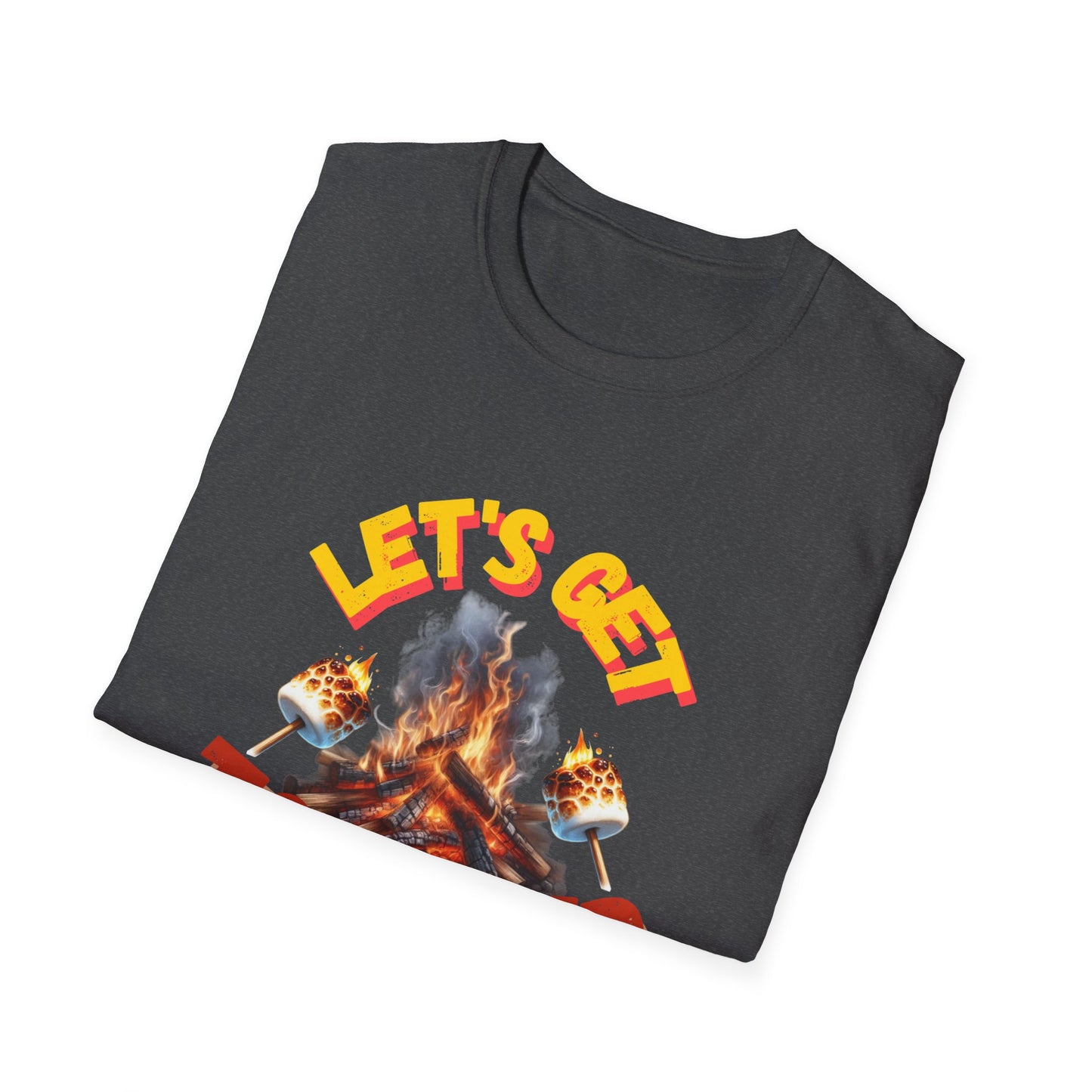 Campfire Wit Tee - lets get toasted - 100% Cotton Comfort | Eco-Friendly Outdoor Adventure Shirt with Humorous Twist