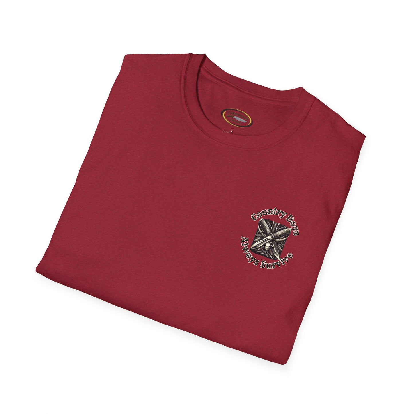 Unisex ‘Country Boys Always Survive’ Tee - Soft Ring-Spun Cotton, Durable Twill Tape Shoulders, Ethically Made & Oeko-Tex Certified