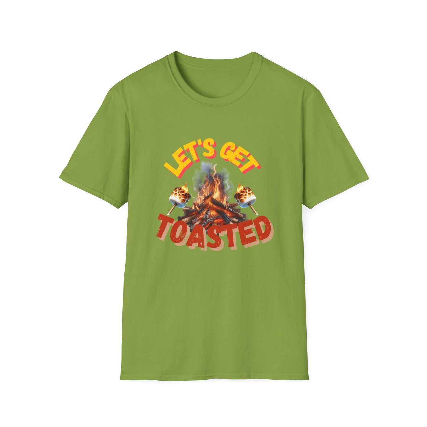 Campfire Wit Tee - lets get toasted - 100% Cotton Comfort | Eco-Friendly Outdoor Adventure Shirt with Humorous Twist