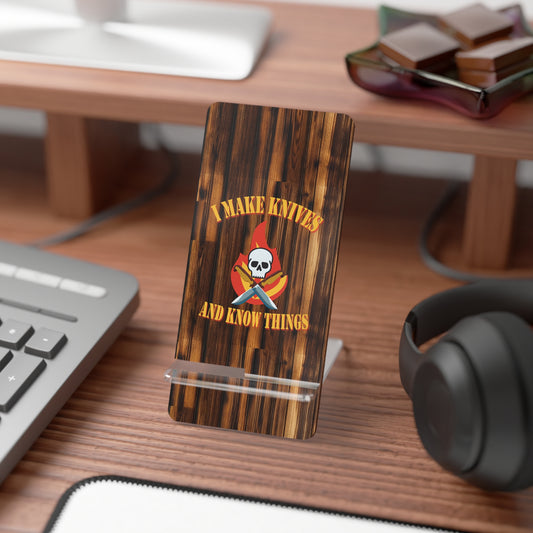 Skull & Knife Art Mobile Stand - Sturdy Desk Accessory for Tech Savvy Knife Enthusiasts