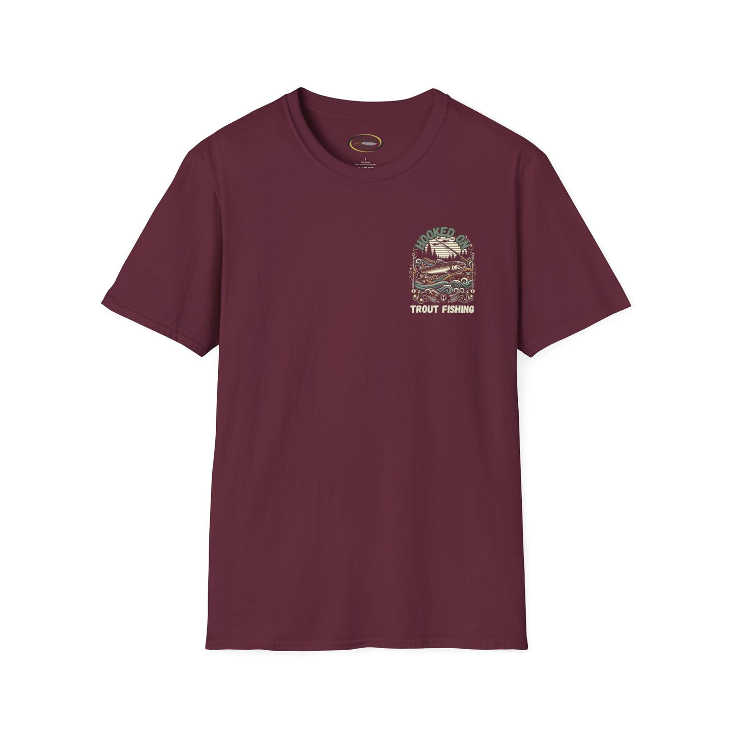 Unisex ‘Hooked on Trout Fishing’ Tee - Soft-Style Comfort | 100% Cotton Crewneck Shirt