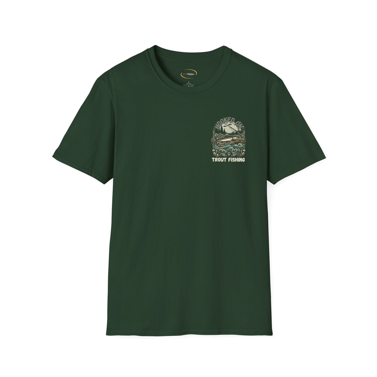 Unisex ‘Hooked on Trout Fishing’ Tee - Soft-Style Comfort | 100% Cotton Crewneck Shirt