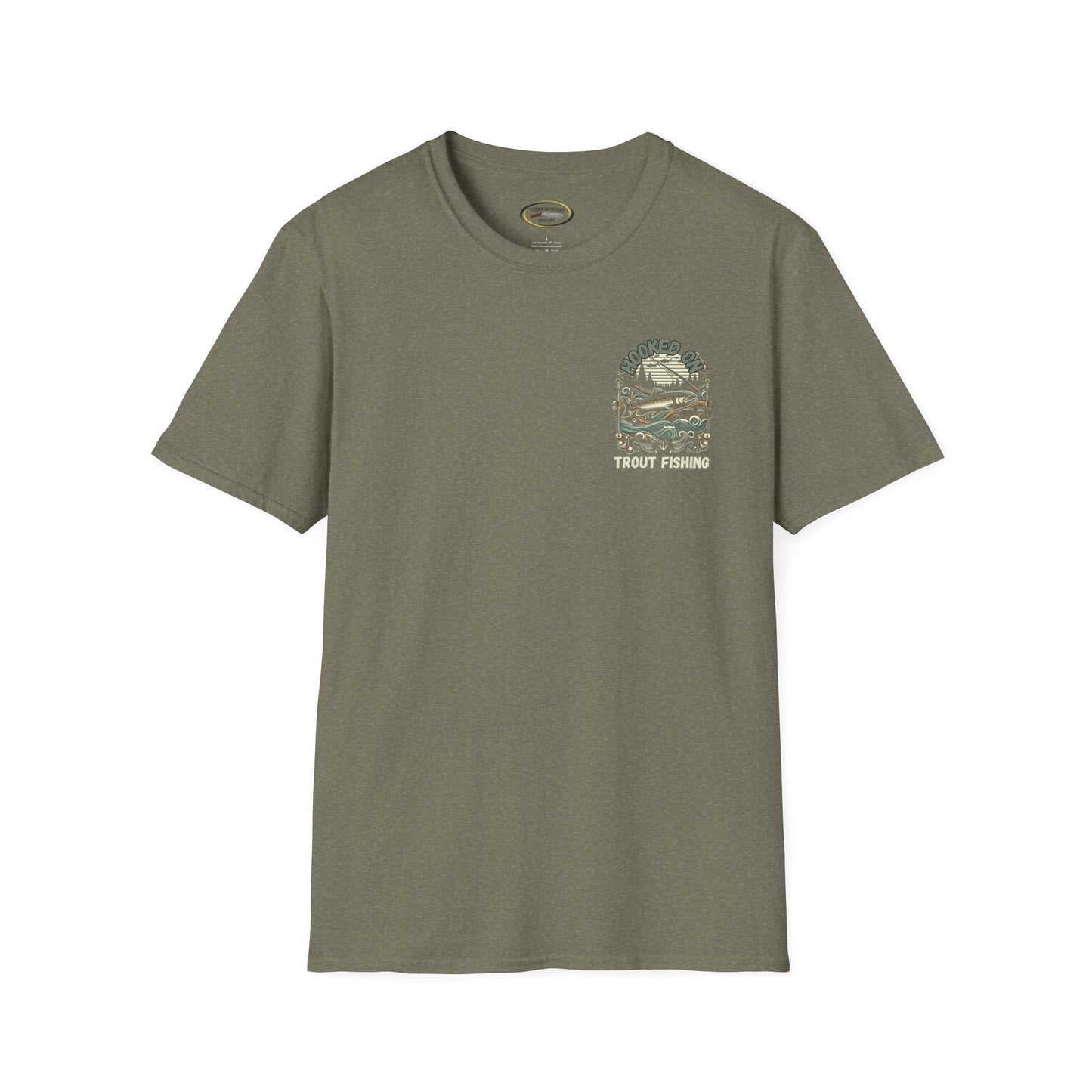 Unisex ‘Hooked on Trout Fishing’ Tee - Soft-Style Comfort | 100% Cotton Crewneck Shirt