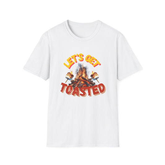 Campfire Wit Tee - lets get toasted - 100% Cotton Comfort | Eco-Friendly Outdoor Adventure Shirt with Humorous Twist