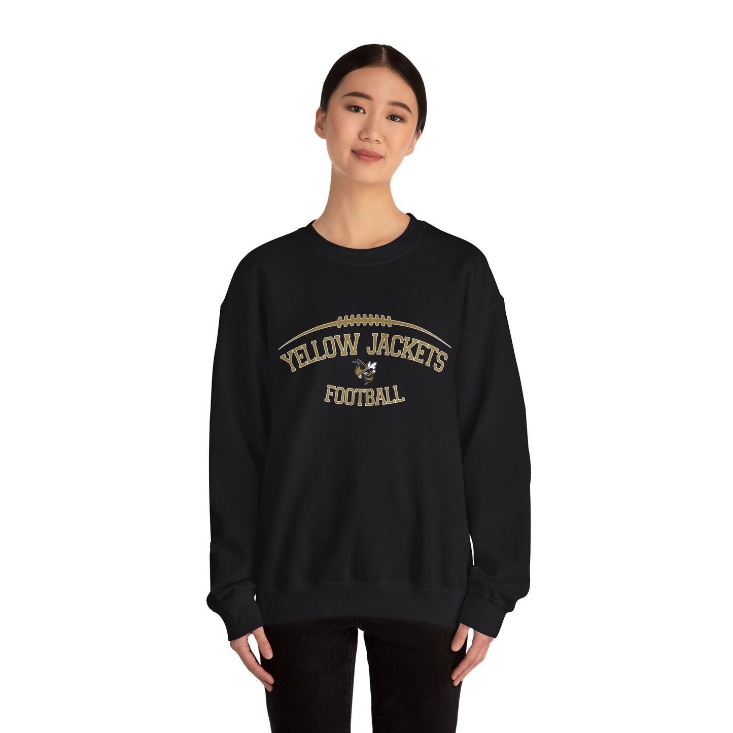 Yellow Jackets Football Crewneck Sweatshirt, Unisex Sports Apparel, Team Spirit Gear, Cozy Game Day Sweatshirt, Fall Fashion