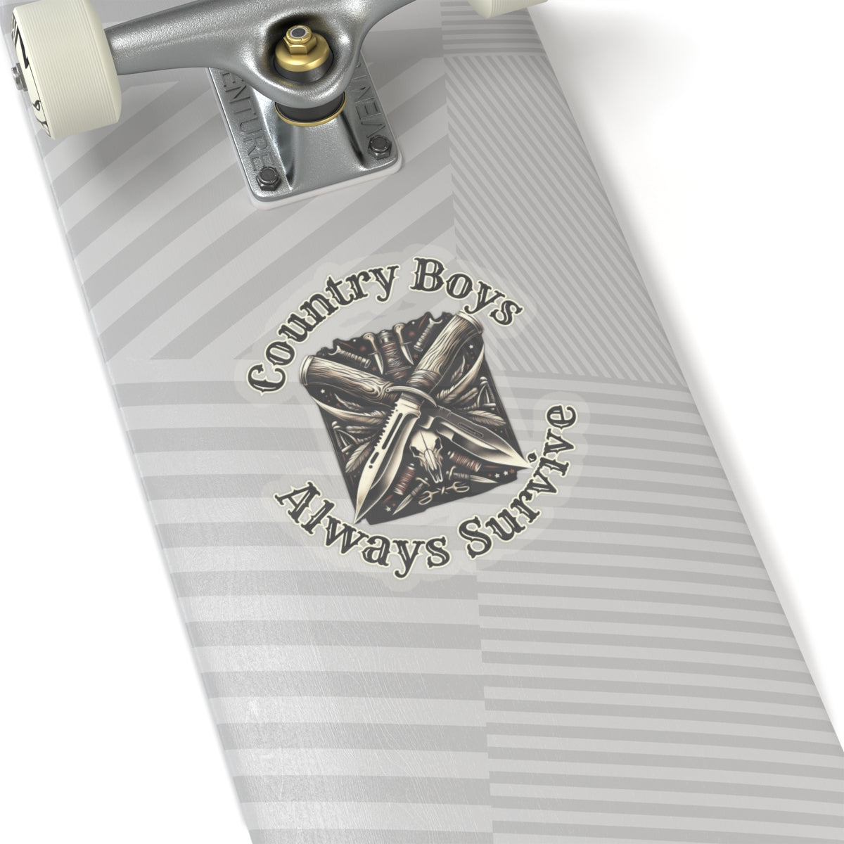 Rugged Resilience Decals - Country Boys Always Survive Vinyl Stickers - Durable, Glossy Finish, Multiple Sizes - Perfect for Indoor Use