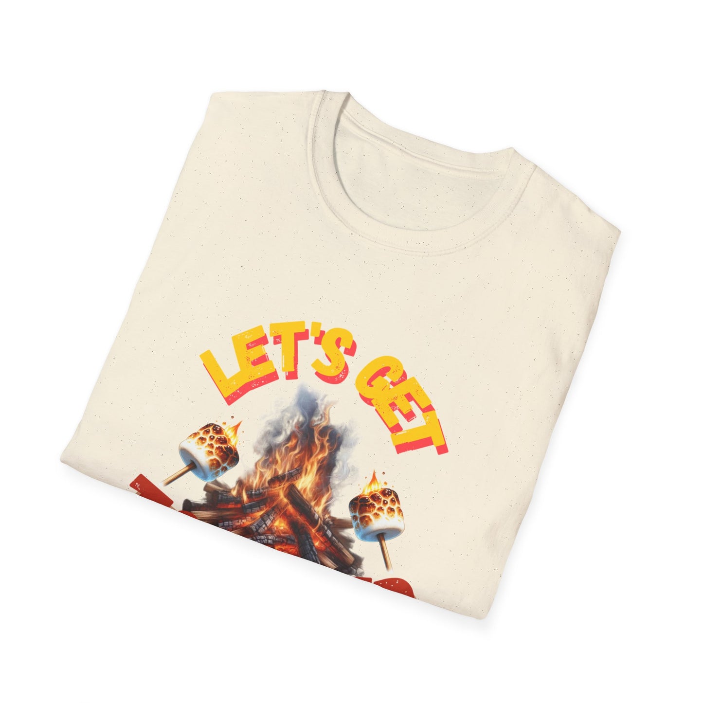 Campfire Wit Tee - lets get toasted - 100% Cotton Comfort | Eco-Friendly Outdoor Adventure Shirt with Humorous Twist