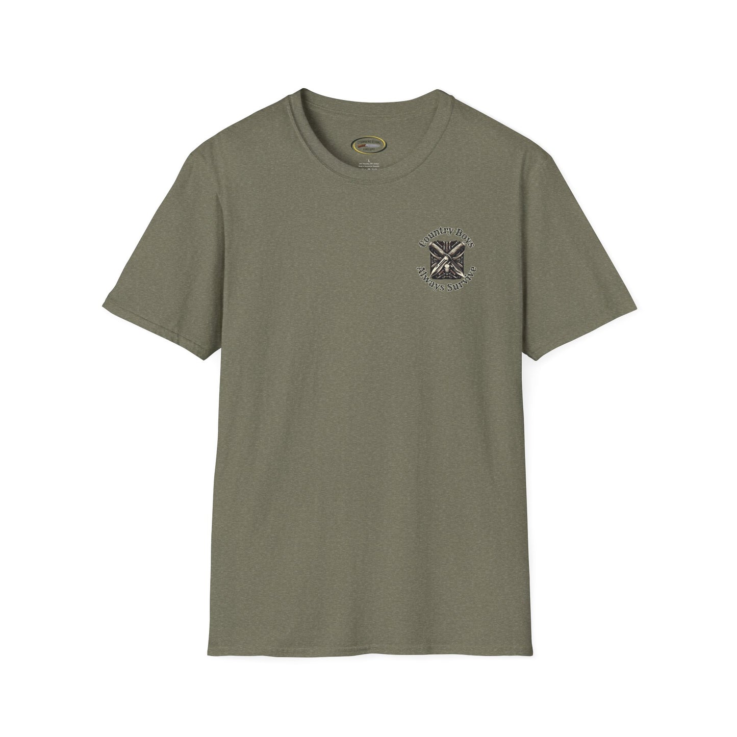 Unisex ‘Country Boys Always Survive’ Tee - Soft Ring-Spun Cotton, Durable Twill Tape Shoulders, Ethically Made & Oeko-Tex Certified