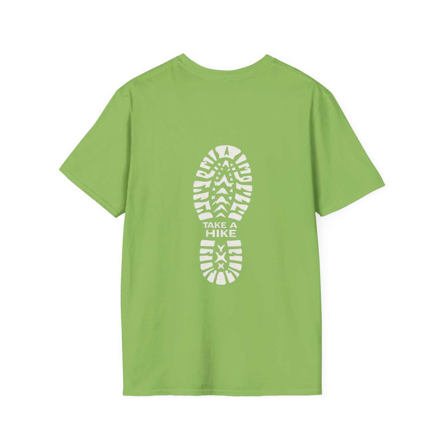 Unisex Take a Hike Soft-Style Tee back print- 100% Cotton Comfort with Durable Twill Tape & Ribbed Collar