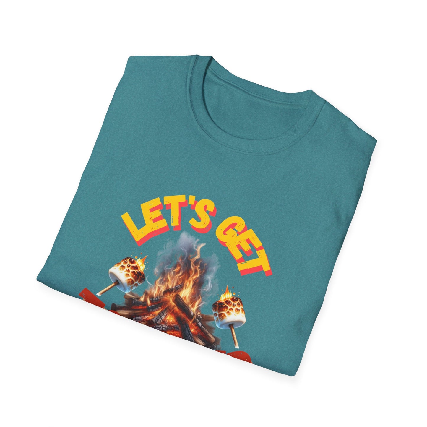 Campfire Wit Tee - lets get toasted - 100% Cotton Comfort | Eco-Friendly Outdoor Adventure Shirt with Humorous Twist