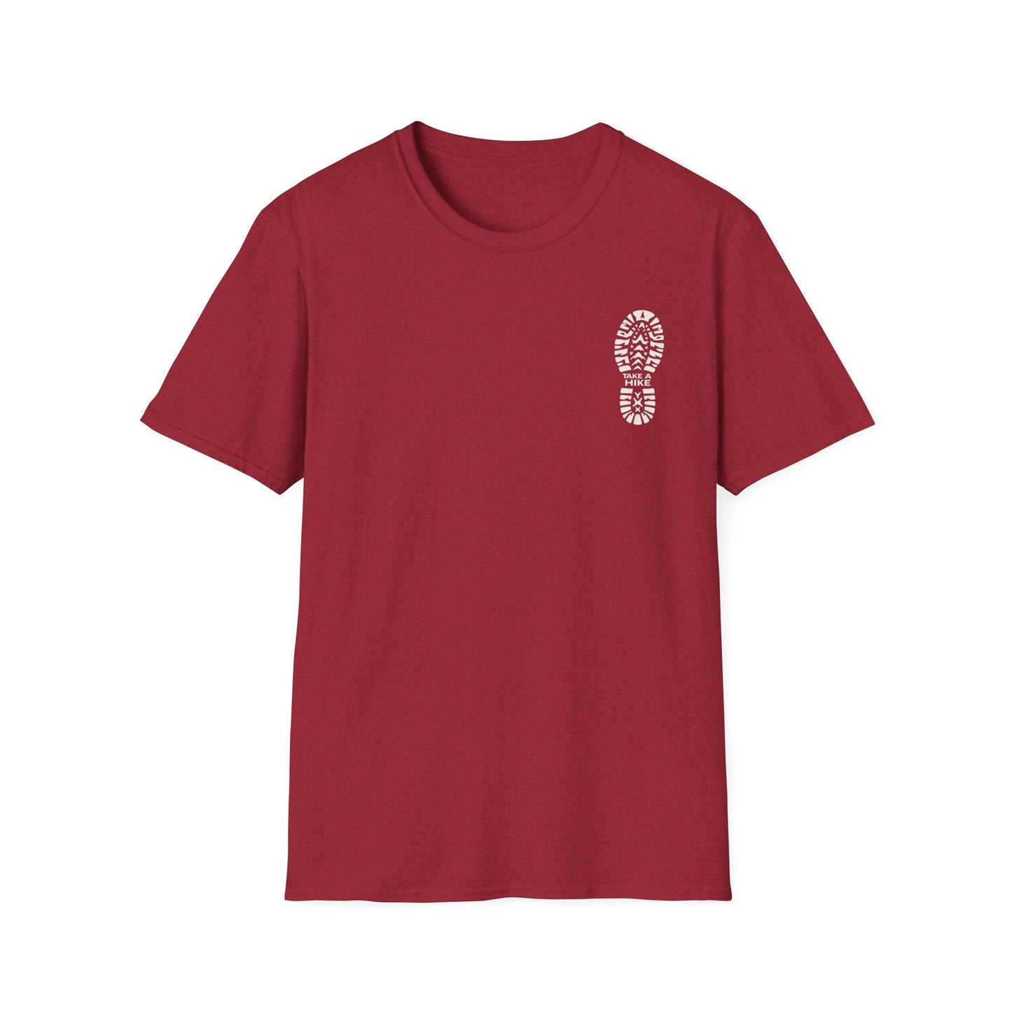 Unisex Take a Hike Soft-Style Tee back print- 100% Cotton Comfort with Durable Twill Tape & Ribbed Collar