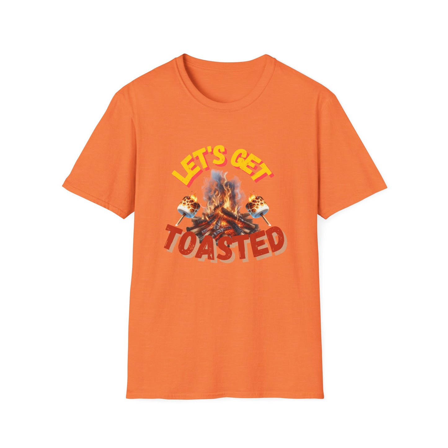 Campfire Wit Tee - lets get toasted - 100% Cotton Comfort | Eco-Friendly Outdoor Adventure Shirt with Humorous Twist