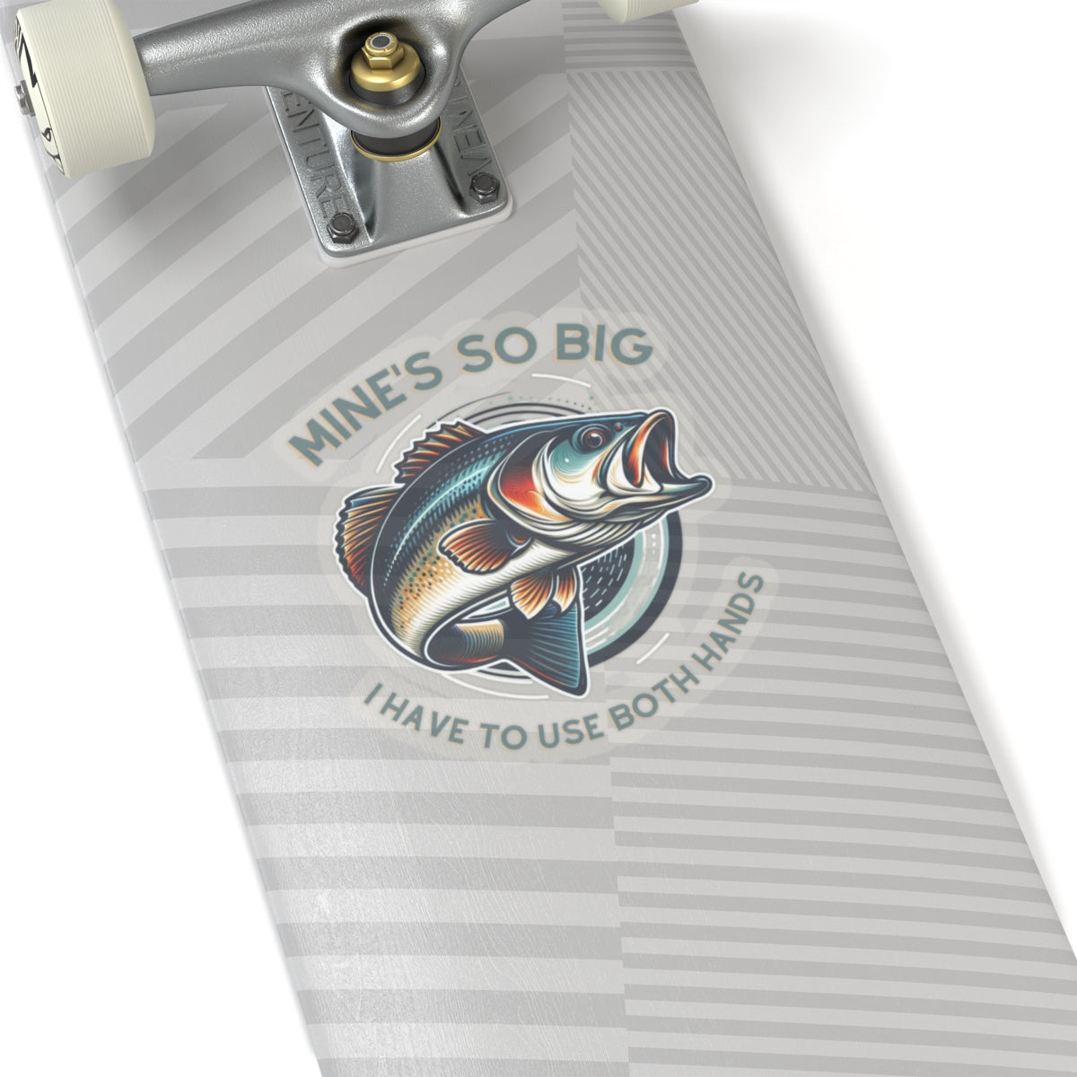 Whimsical Angler Decal - Mines So Big I Have to Use Two Hands Fishing Sticker - 20oz Tumbler Size, Durable Vinyl, Easy Apply
