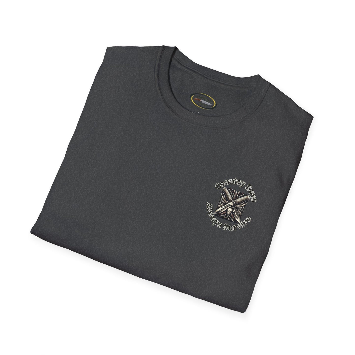 Unisex ‘Country Boys Always Survive’ Tee - Soft Ring-Spun Cotton, Durable Twill Tape Shoulders, Ethically Made & Oeko-Tex Certified