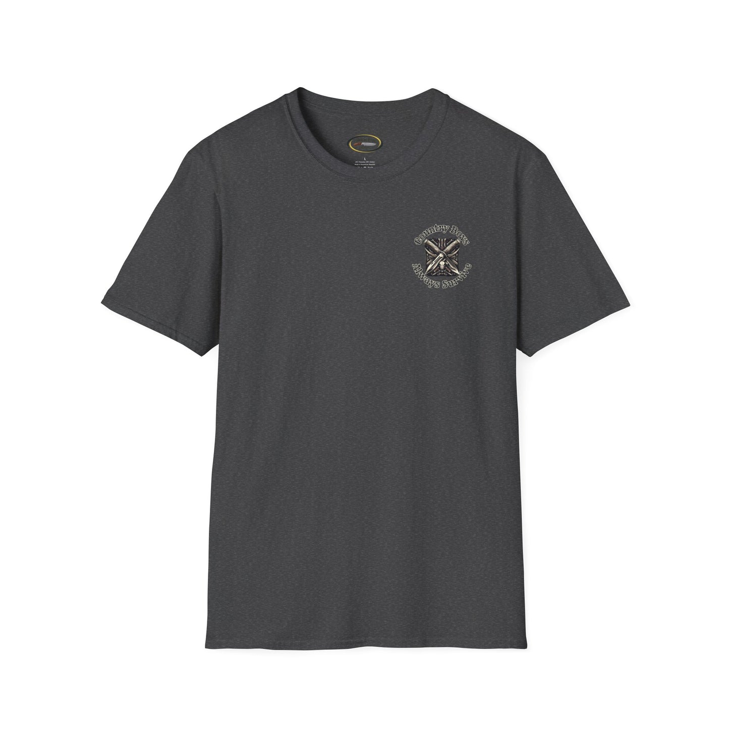 Unisex ‘Country Boys Always Survive’ Tee - Soft Ring-Spun Cotton, Durable Twill Tape Shoulders, Ethically Made & Oeko-Tex Certified
