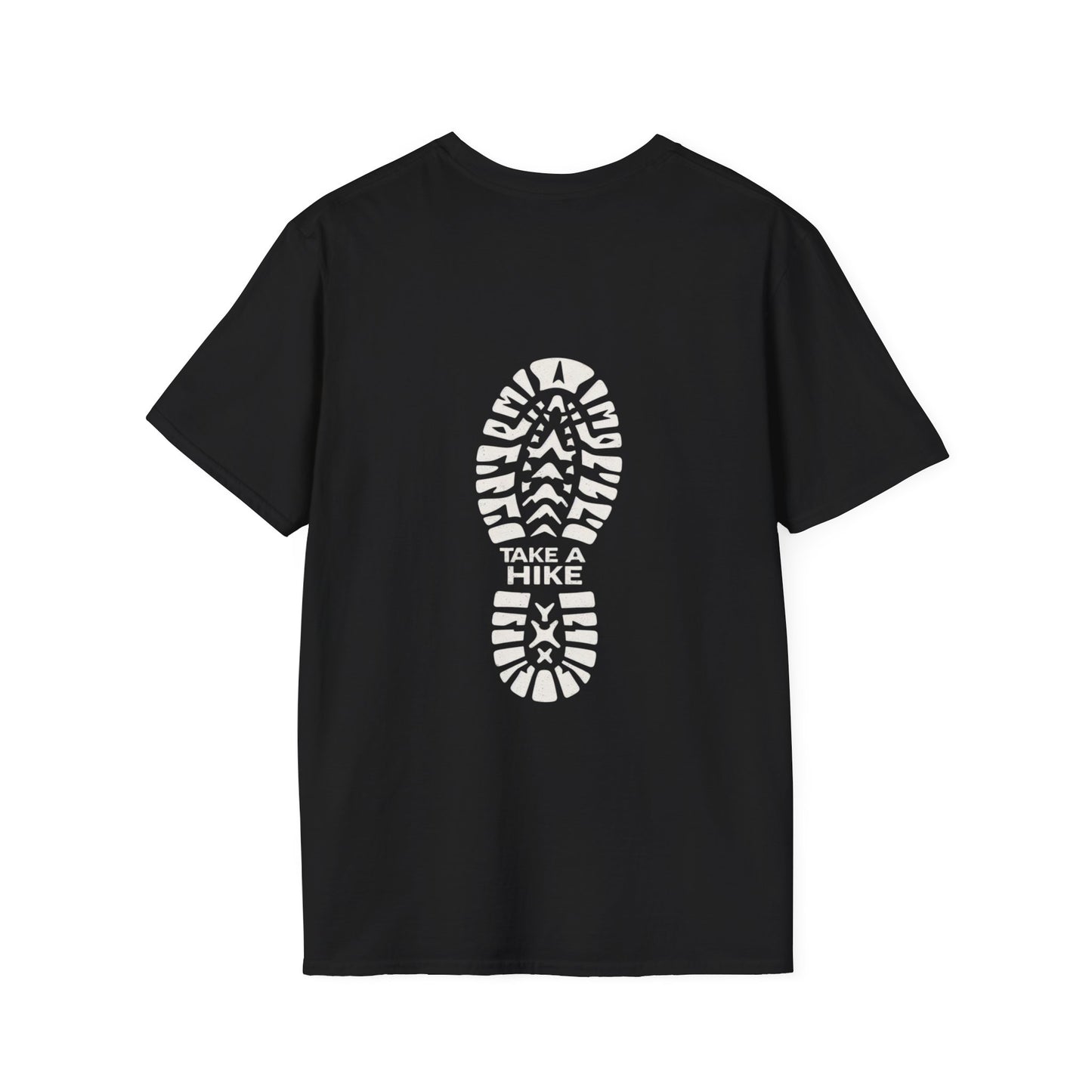Unisex Take a Hike Soft-Style Tee back print- 100% Cotton Comfort with Durable Twill Tape & Ribbed Collar