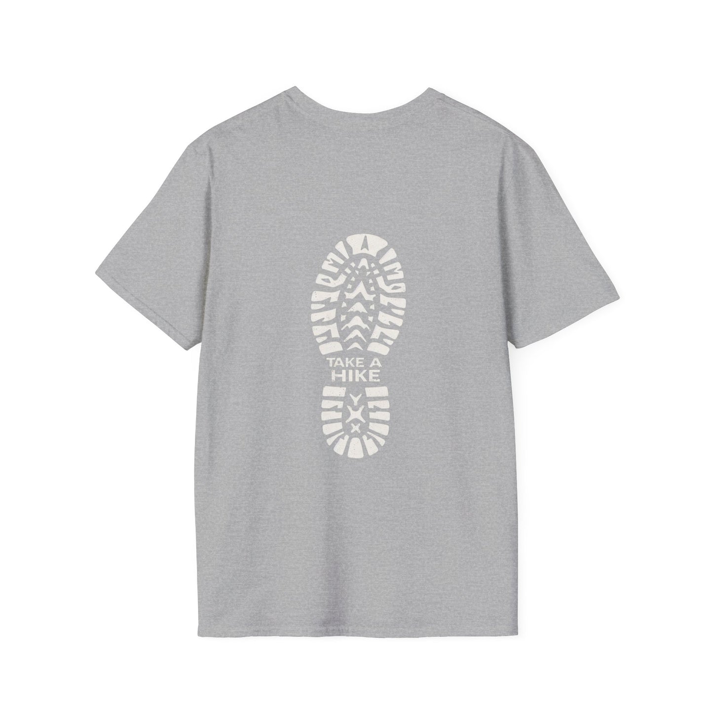 Unisex Take a Hike Soft-Style Tee back print- 100% Cotton Comfort with Durable Twill Tape & Ribbed Collar