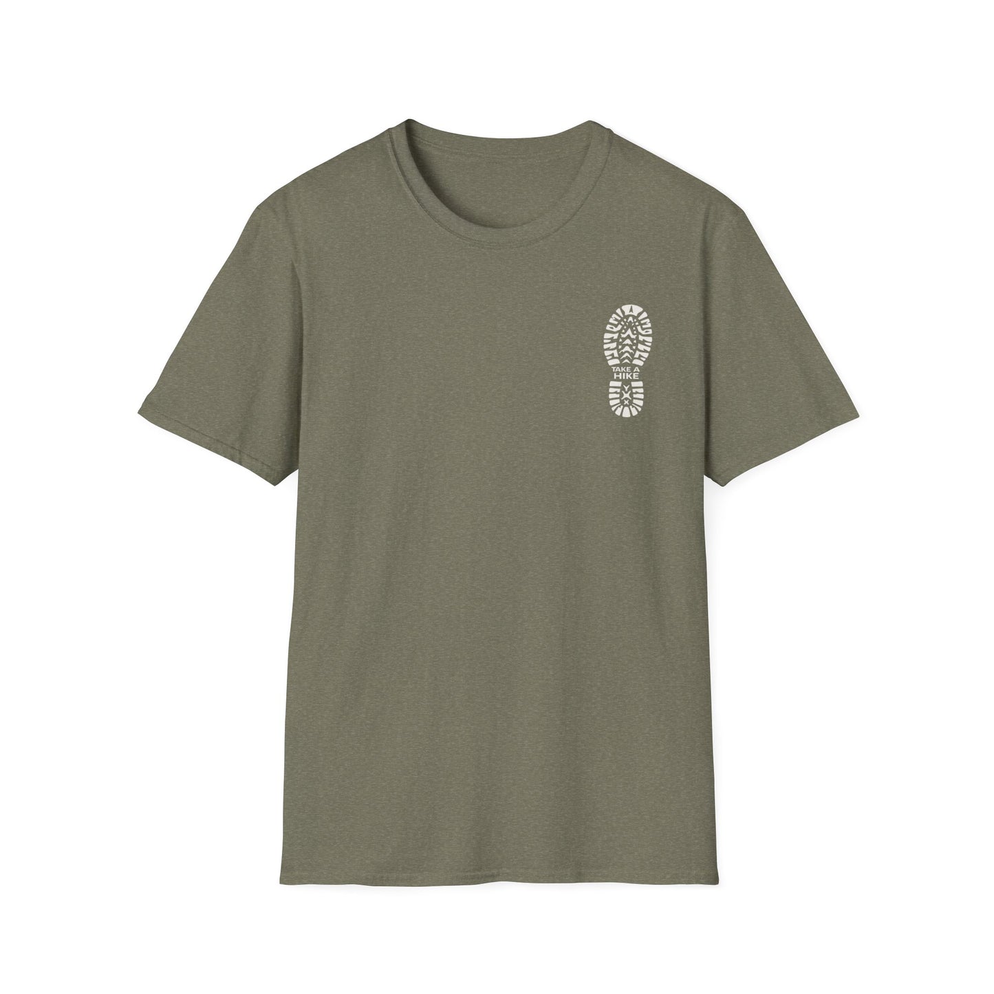 Unisex Take a Hike Soft-Style Tee back print- 100% Cotton Comfort with Durable Twill Tape & Ribbed Collar