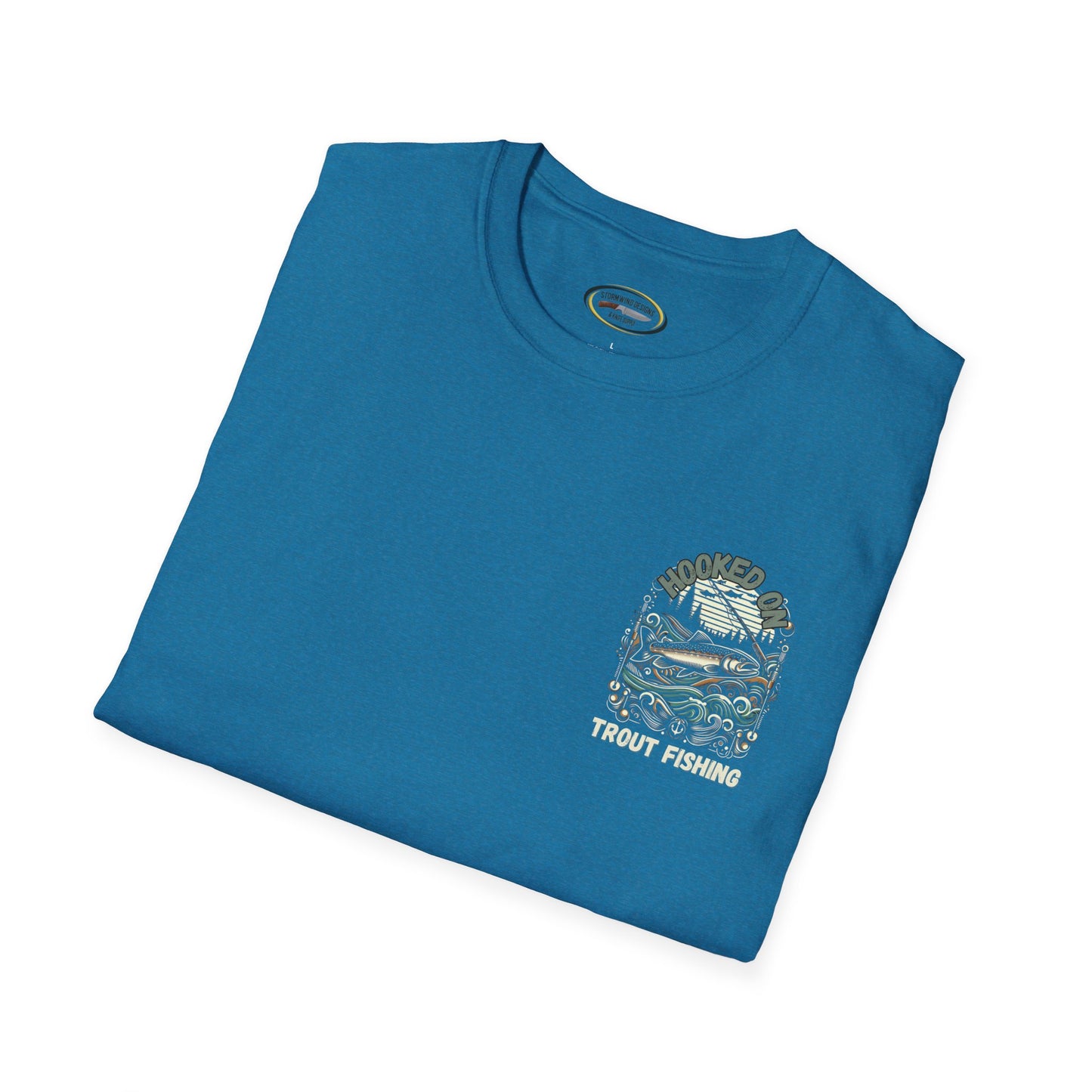 Unisex ‘Hooked on Trout Fishing’ Tee - Soft-Style Comfort | 100% Cotton Crewneck Shirt
