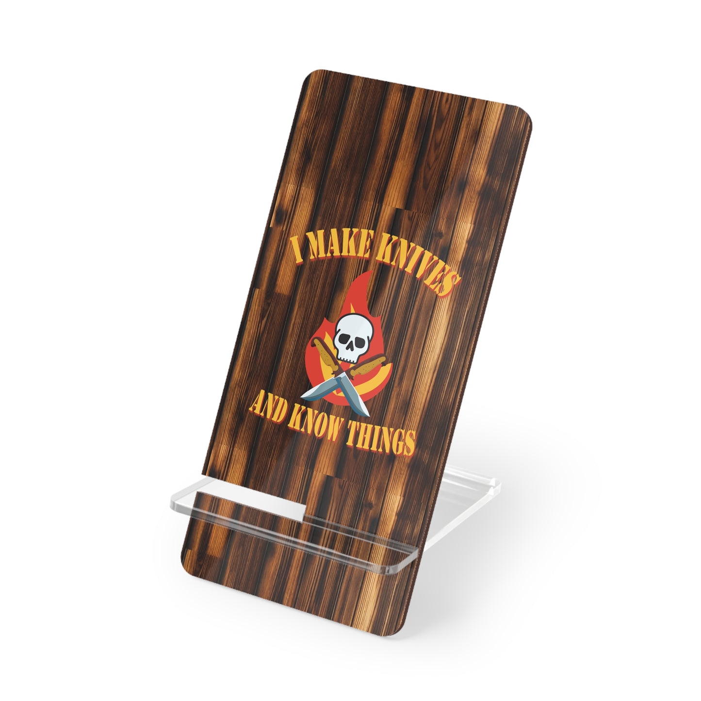 Skull & Knife Art Mobile Stand - Sturdy Desk Accessory for Tech Savvy Knife Enthusiasts
