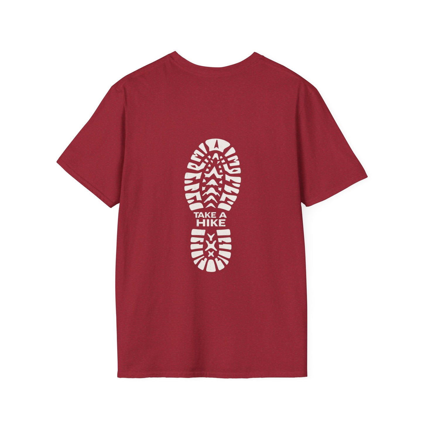 Unisex Take a Hike Soft-Style Tee back print- 100% Cotton Comfort with Durable Twill Tape & Ribbed Collar