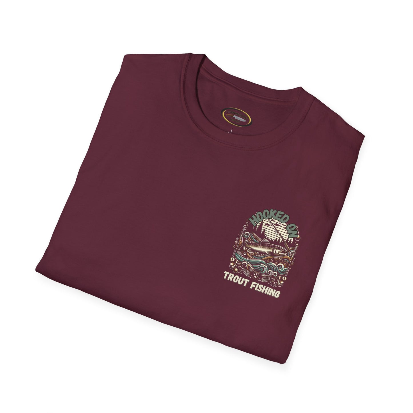 Unisex ‘Hooked on Trout Fishing’ Tee - Soft-Style Comfort | 100% Cotton Crewneck Shirt