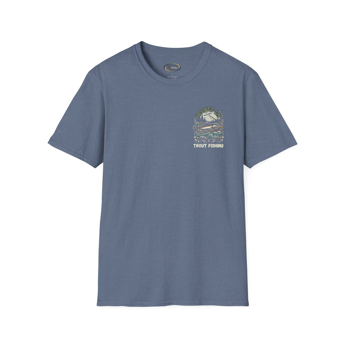 Unisex ‘Hooked on Trout Fishing’ Tee - Soft-Style Comfort | 100% Cotton Crewneck Shirt