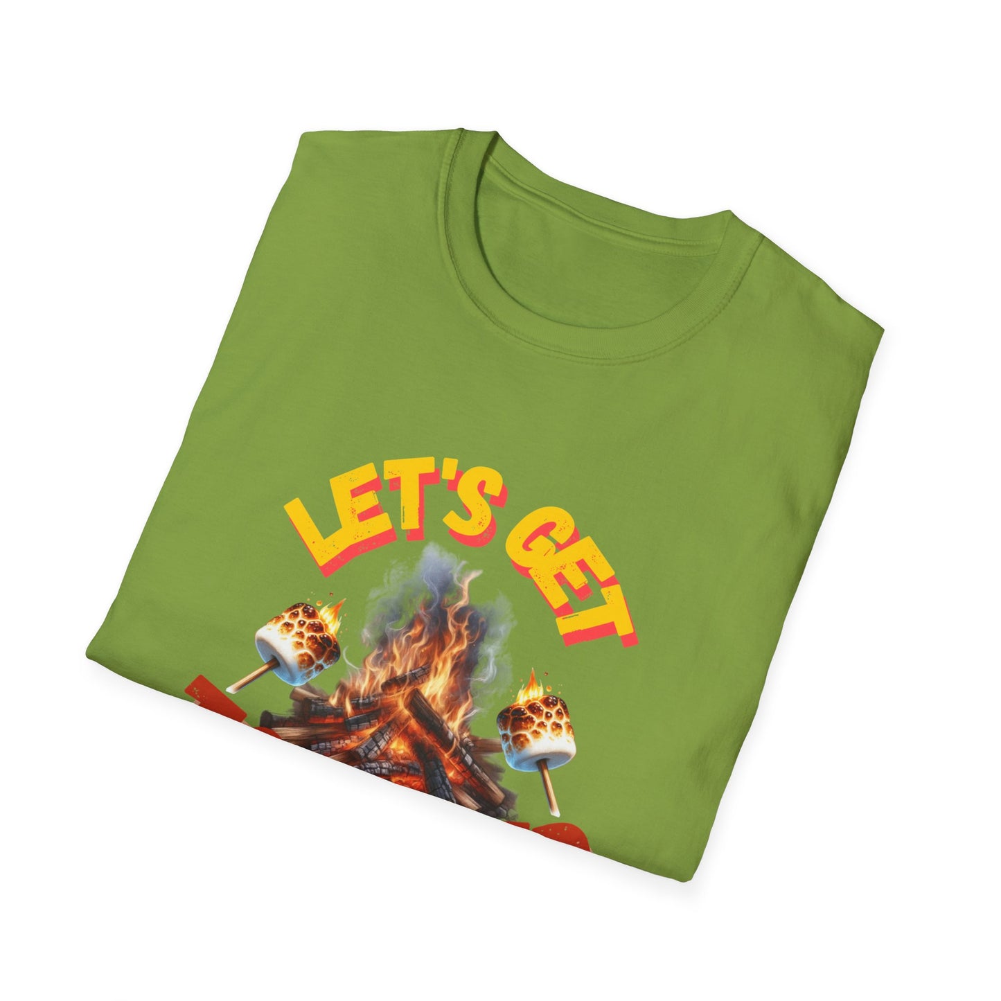 Campfire Wit Tee - lets get toasted - 100% Cotton Comfort | Eco-Friendly Outdoor Adventure Shirt with Humorous Twist