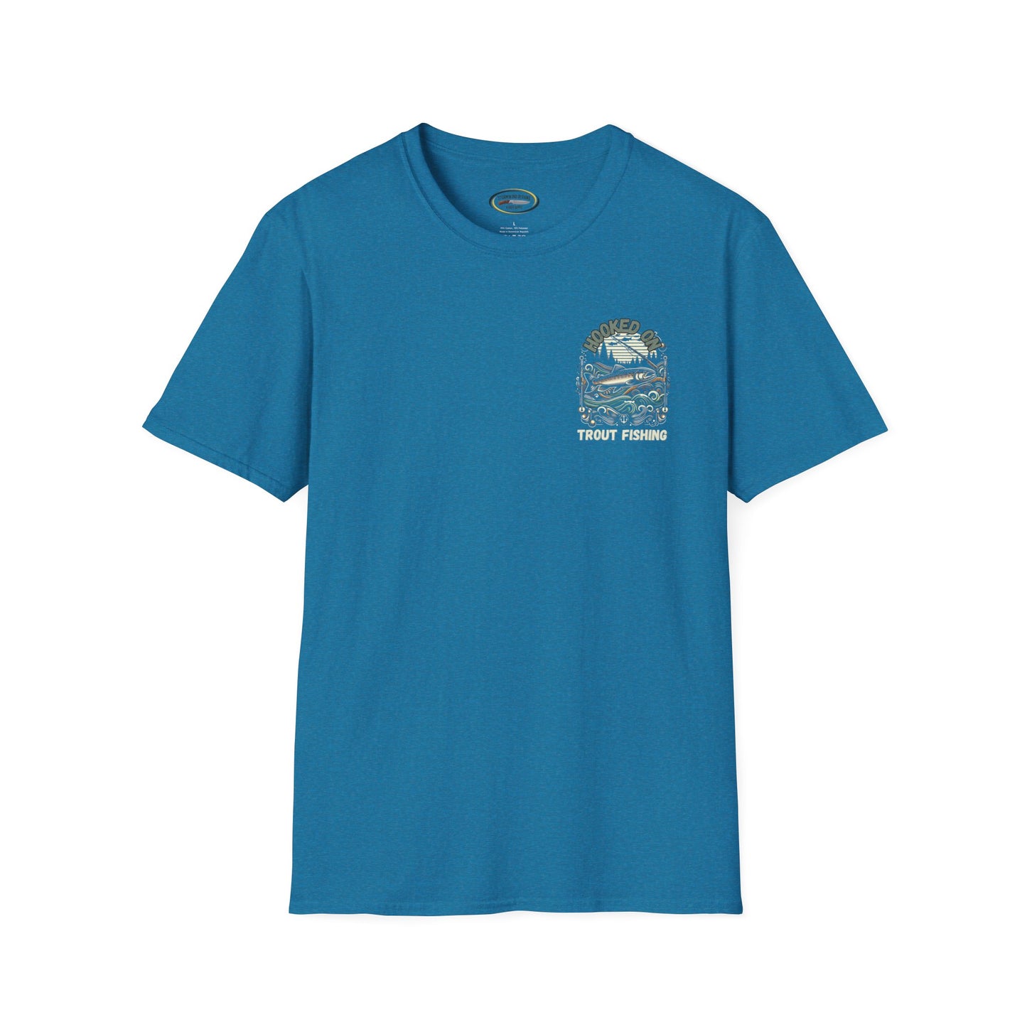 Unisex ‘Hooked on Trout Fishing’ Tee - Soft-Style Comfort | 100% Cotton Crewneck Shirt