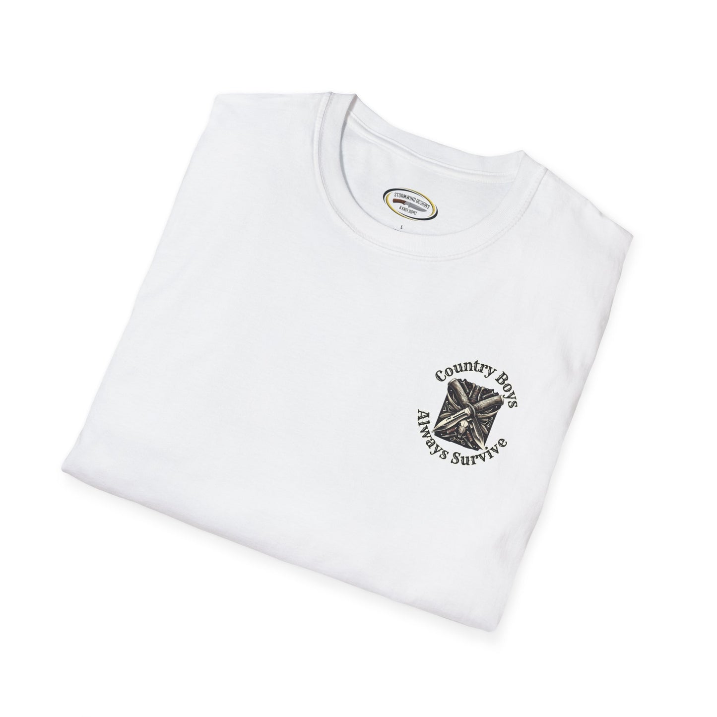 Unisex ‘Country Boys Always Survive’ Tee - Soft Ring-Spun Cotton, Durable Twill Tape Shoulders, Ethically Made & Oeko-Tex Certified