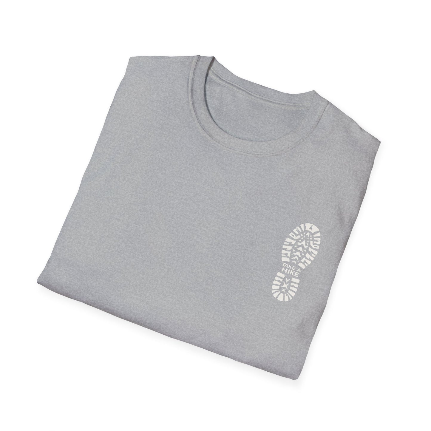 Unisex Take a Hike Soft-Style Tee back print- 100% Cotton Comfort with Durable Twill Tape & Ribbed Collar