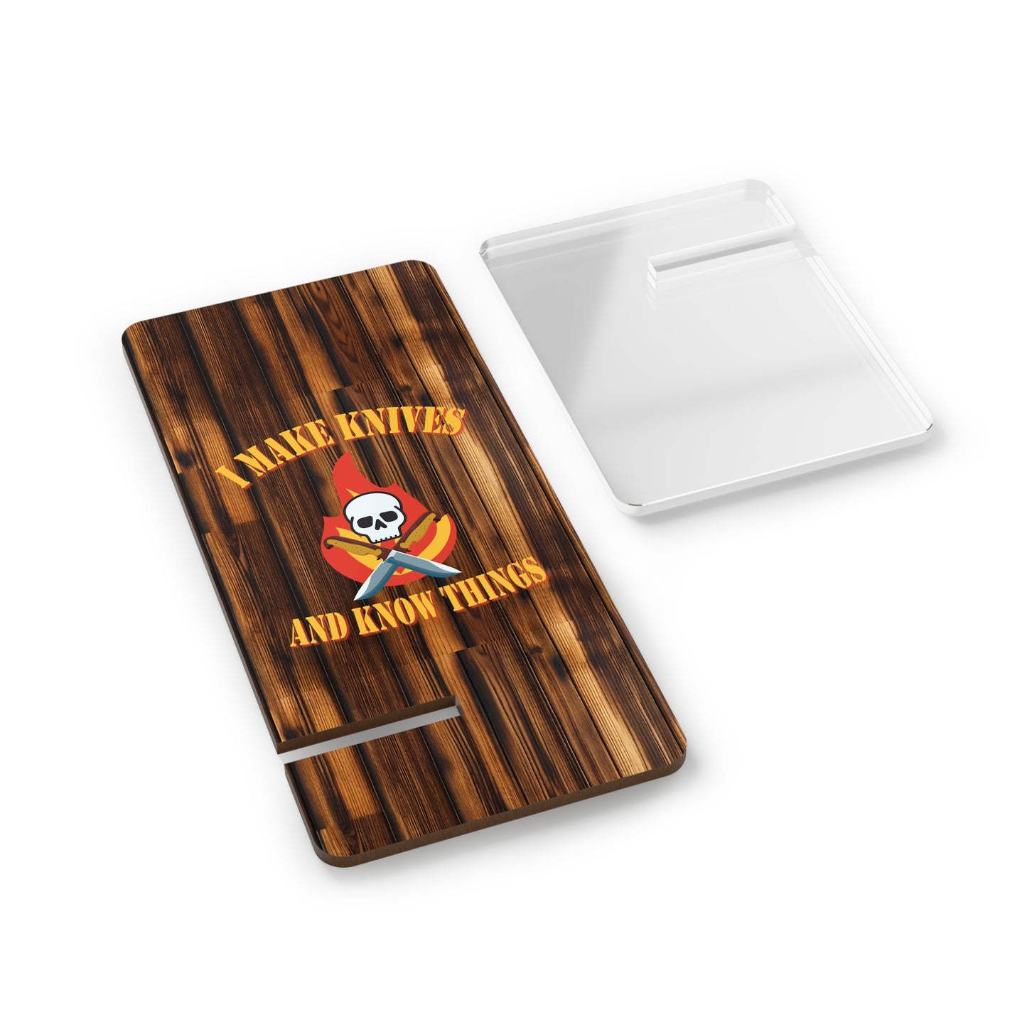 Skull & Knife Art Mobile Stand - Sturdy Desk Accessory for Tech Savvy Knife Enthusiasts