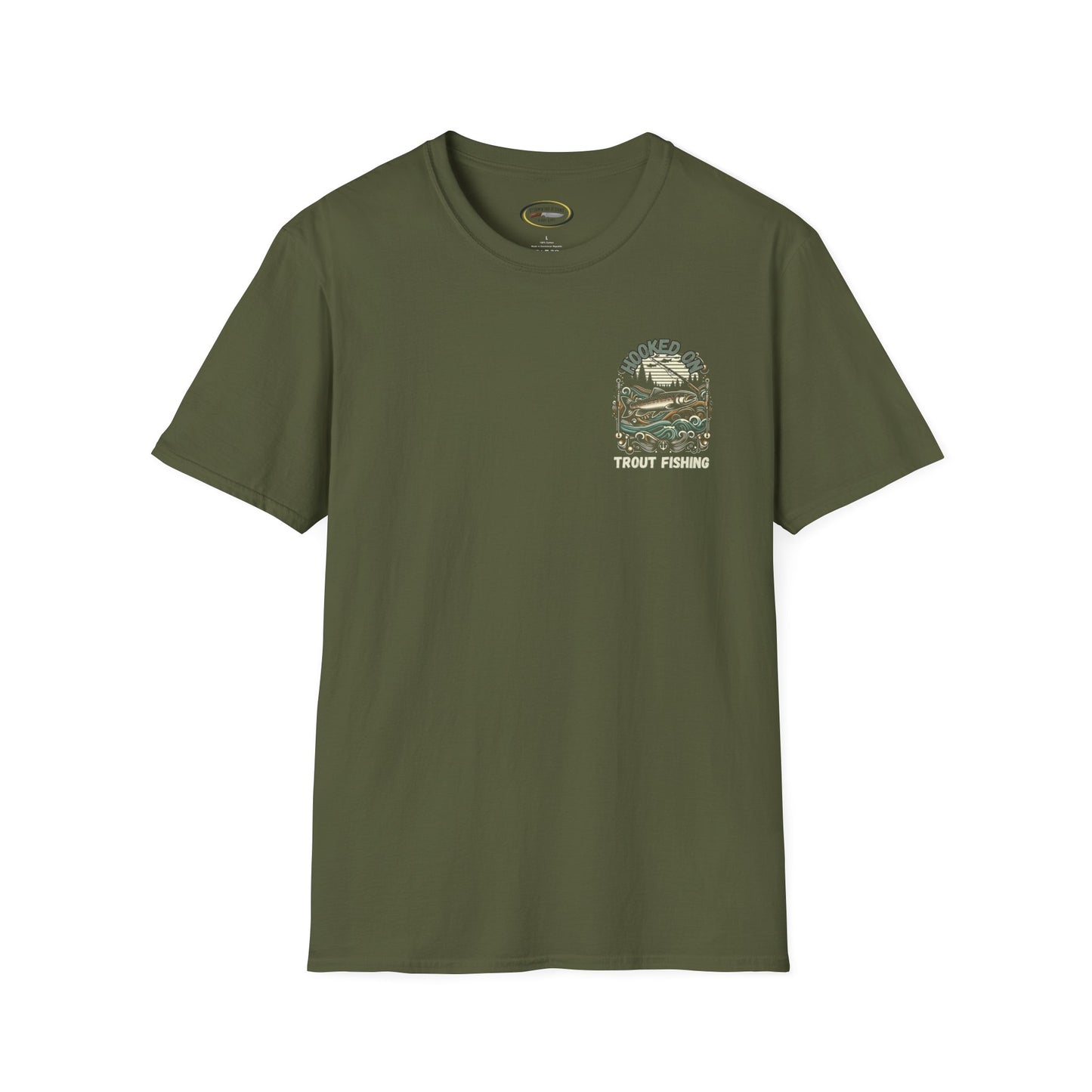 Unisex ‘Hooked on Trout Fishing’ Tee - Soft-Style Comfort | 100% Cotton Crewneck Shirt