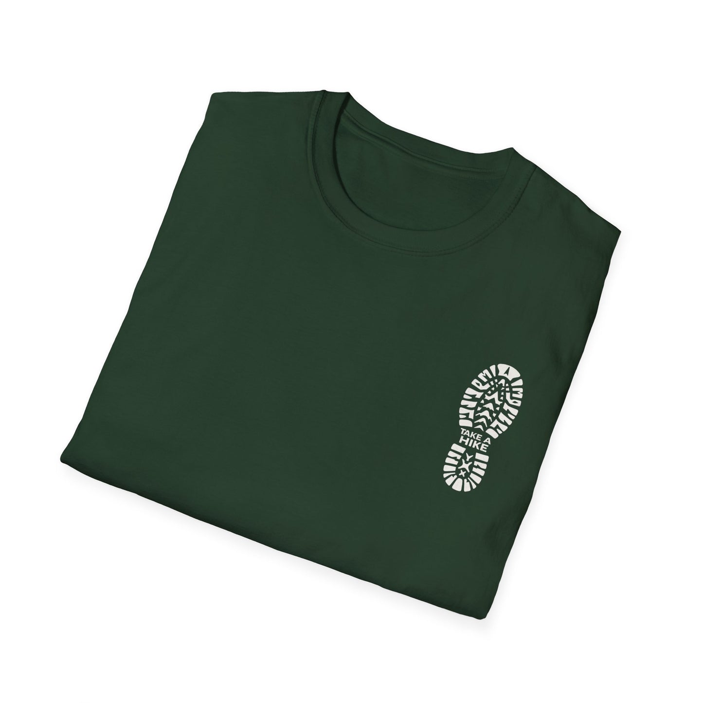 Unisex Take a Hike Soft-Style Tee back print- 100% Cotton Comfort with Durable Twill Tape & Ribbed Collar