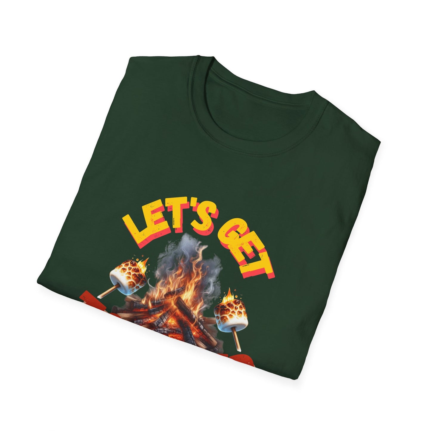Campfire Wit Tee - lets get toasted - 100% Cotton Comfort | Eco-Friendly Outdoor Adventure Shirt with Humorous Twist