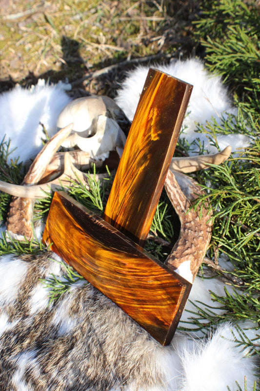 Premium buffalo horn knife handle scale pair | 5x1.5x1/4 | | high quality dyed honey / yellow horn knife making materials | Luxury imported