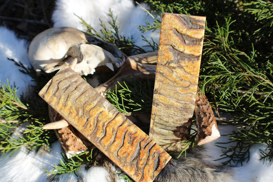 Premium ram horn knife handle scale pair | 5x1.5x1/4 | | high quality gray brown horn knife making materials | Luxury imported